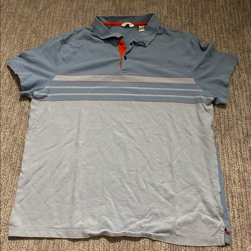 Blue polo shirt